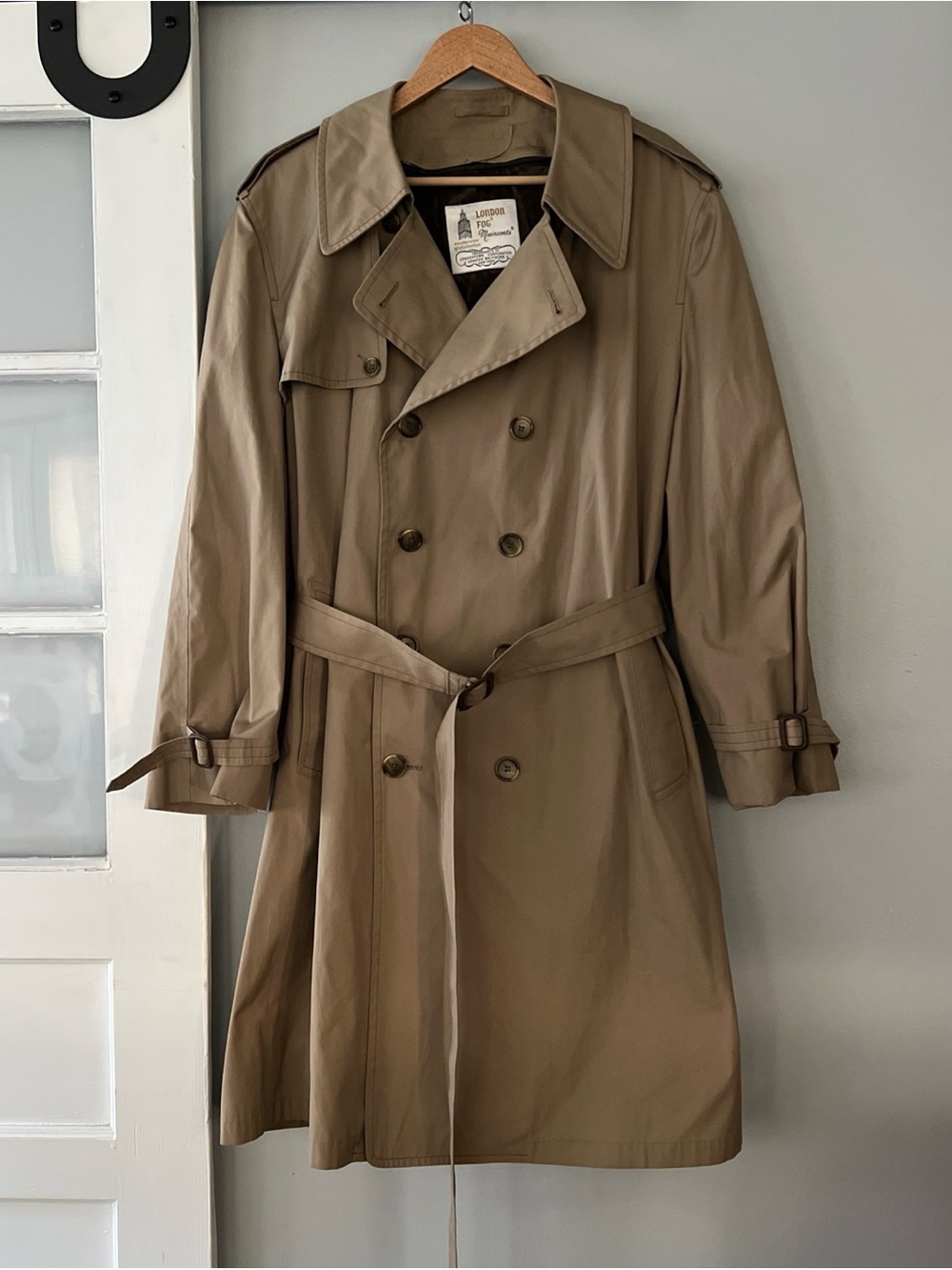 VTG LONDON FOG Maincoats Removable Liner Belted Trench Overcoat Sz 48R Classic
